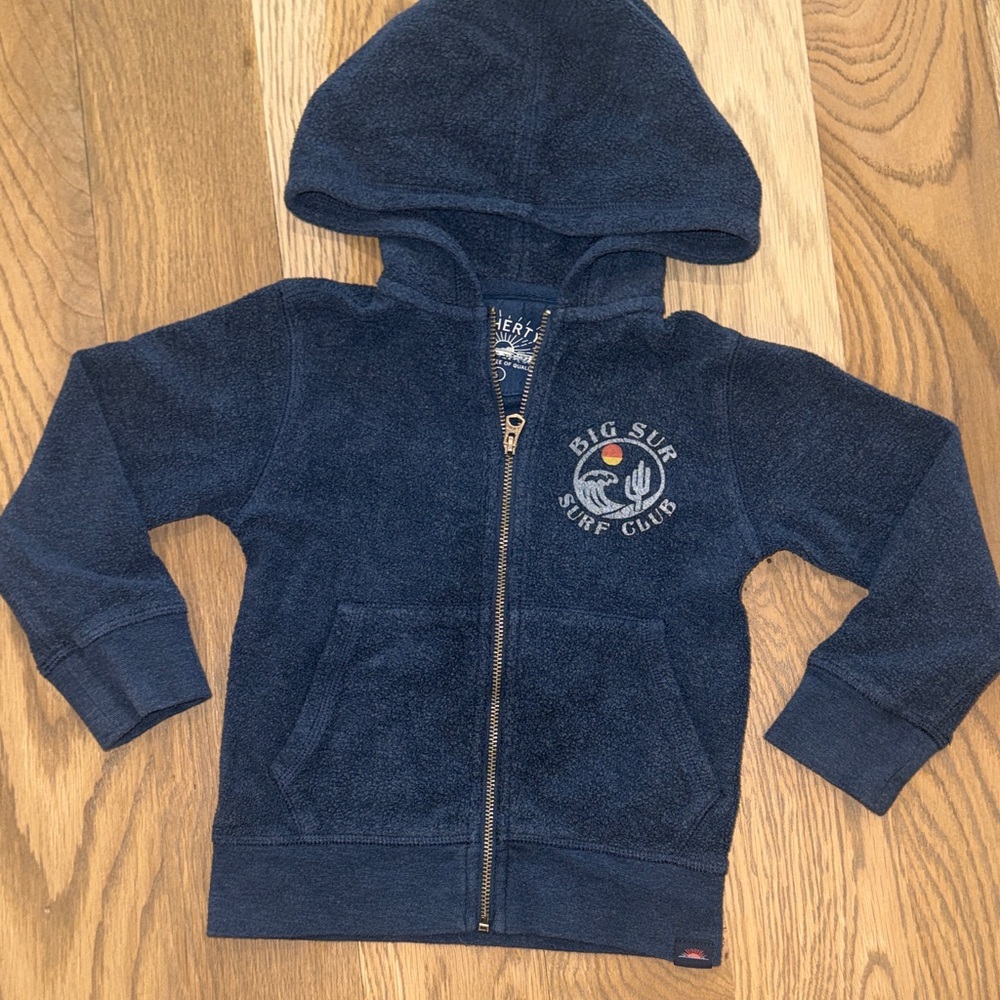 Faherty Big Surf Navy Terrycloth Hoodie